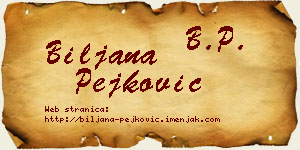 Biljana Pejković vizit kartica